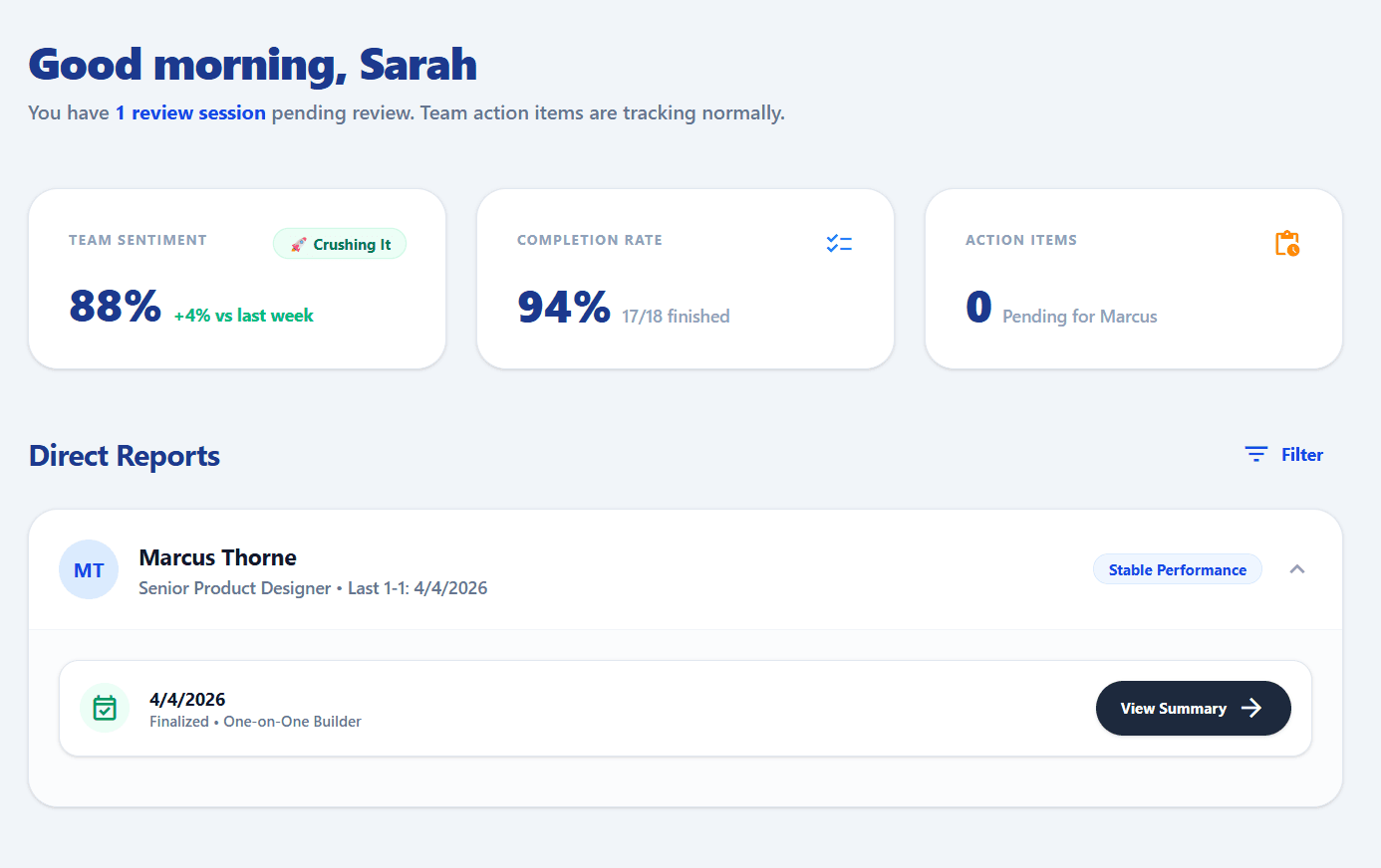 Accordia Dashboard Mockup